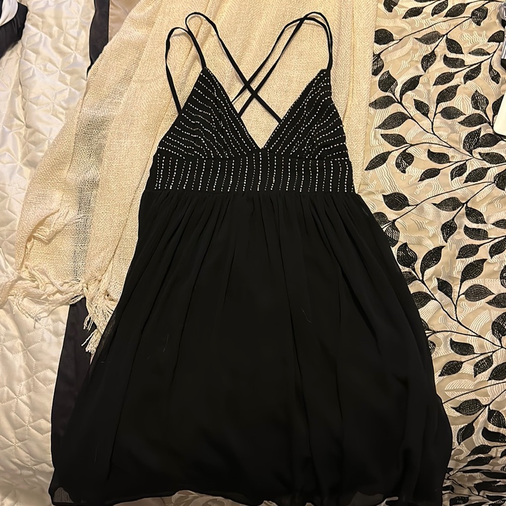 ZARA black sequin dress size Small
